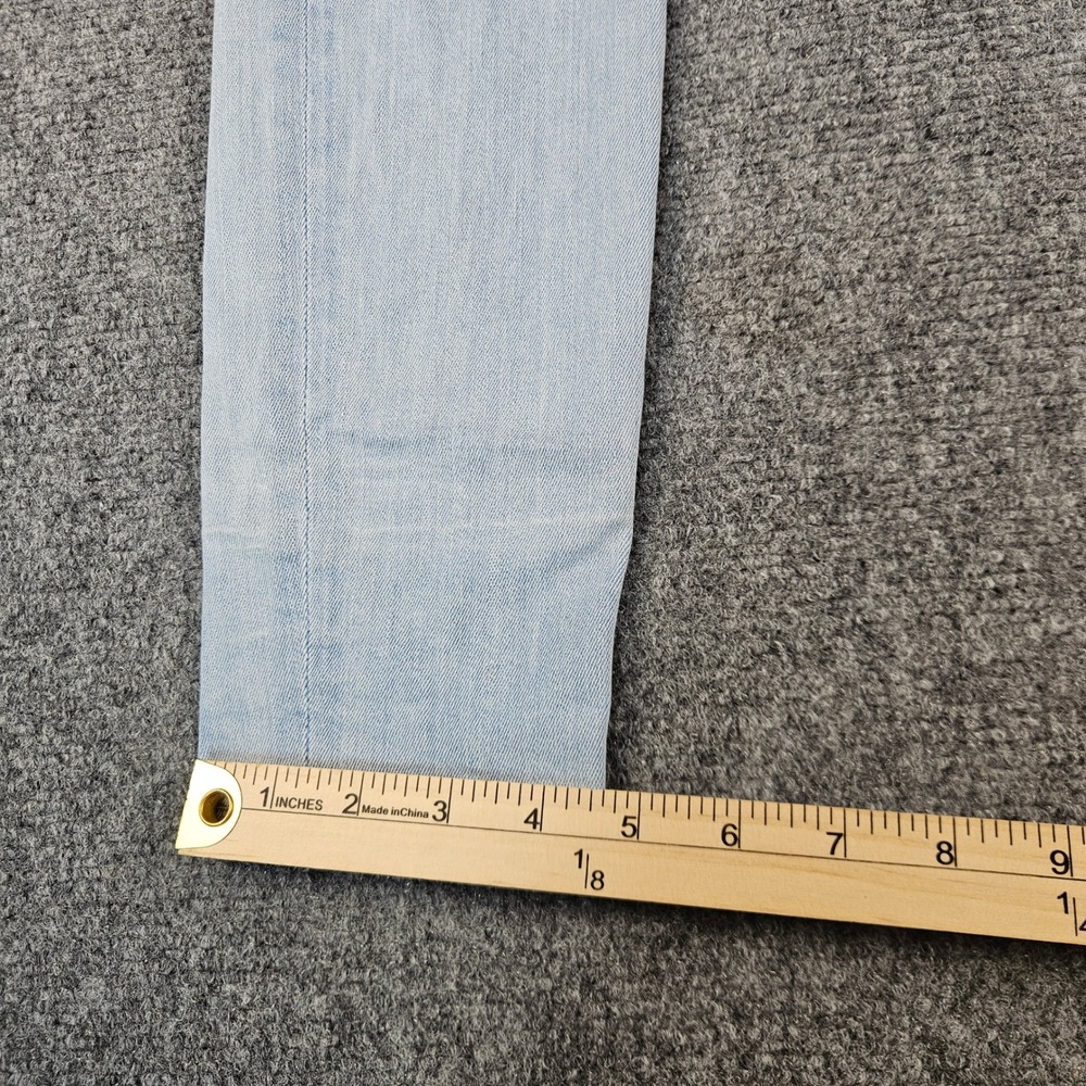 7 For All Mankind The Ankle Skinny Jeans Light Wash Blue Size 26 Stretch Denim - Picture 2 of 10
